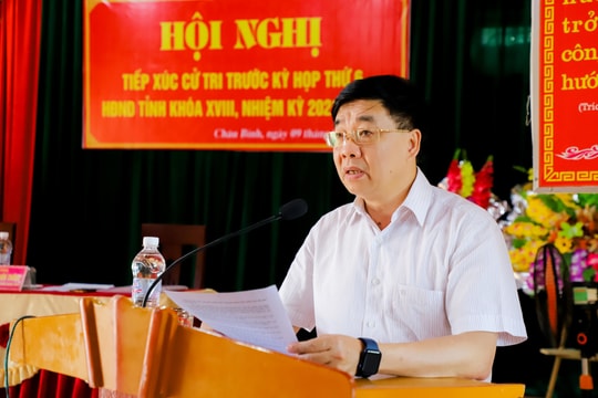 Phó Bí thư Thường trực Tỉnh uỷ Nguyễn Văn Thông tiếp xúc cử tri xã Châu Bính (Quỳ Châu)