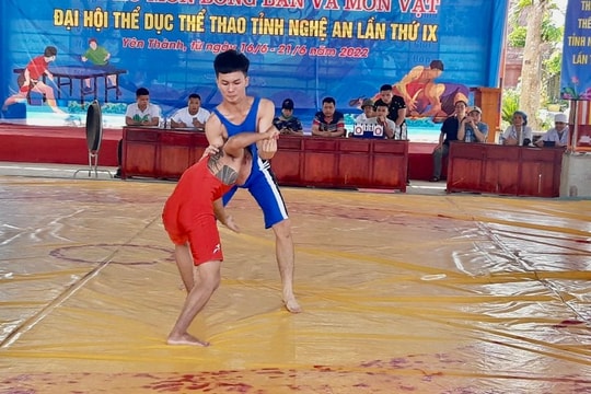 Hơn 100 vận động viên thi đấu môn bóng bàn, môn vật tại Đại hội Thể dục thể thao tỉnh Nghệ An lần thứ IX