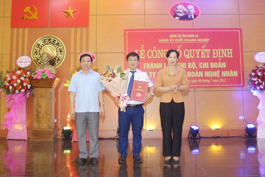 Công bố Quyết định thành lập tổ chức Đảng trong doanh nghiệp tư nhân tại TX Thái Hòa