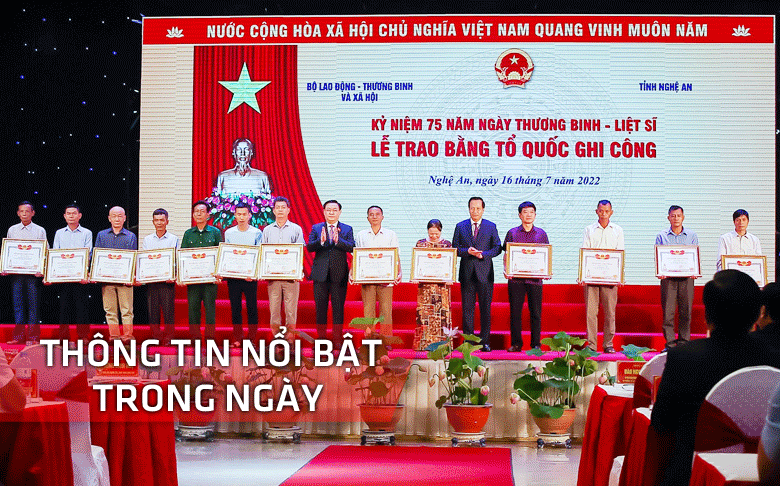 Nghệ An: Thông tin nổi bật ngày 16/7