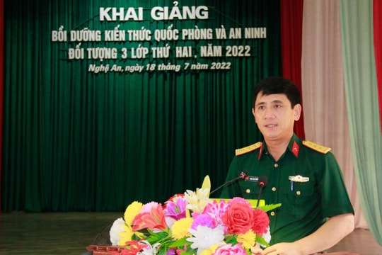 Khai mạc lớp Bồi dưỡng kiến thức Quốc phòng - An ninh đối tượng 3 lớp thứ hai năm 2022