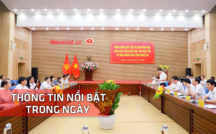 Nghệ An: Thông tin nổi bật ngày 25/7