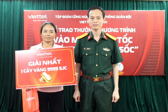 Khách hàng Nghệ An may mắn trúng 1 cây vàng khi sử dụng 4G Viettel