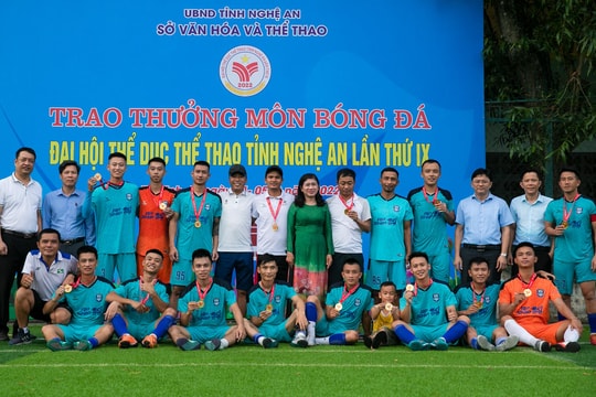 Thành phố Vinh giành huy chương Vàng Bóng đá tại Đại hội Thể dục Thể thao tỉnh Nghệ An lần thứ IX, năm 2022 