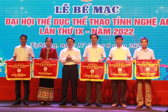 Trao 197 bộ huy chương tại Đại hội Thể dục thể thao tỉnh Nghệ An lần thứ IX năm 2022