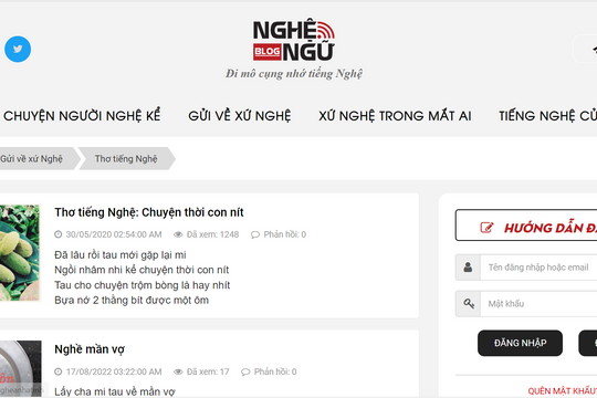 Chàng trai lập website, fanpage để lan toả tiếng Nghệ 