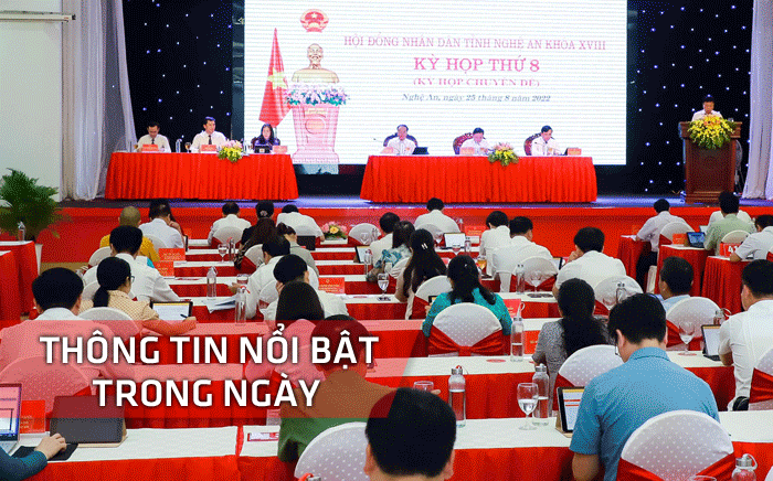Nghệ An: Thông tin nổi bật ngày 25/8