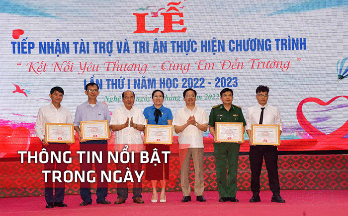 Nghệ An: Thông tin nổi bật ngày 28/8