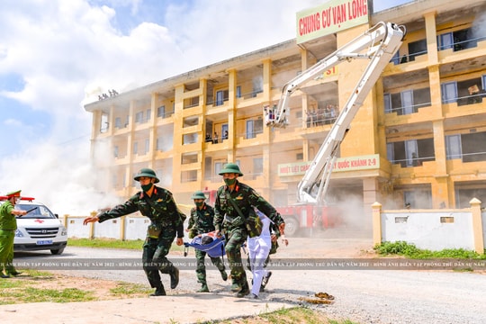 Diễn tập ứng phó thảm họa cháy nổ chung cư, sập công trình, hóa chất độc và tìm kiếm cứu nạn
