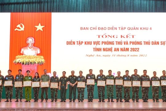 Nghệ An hoàn thành xuất sắc nhiệm vụ diễn tập Khu vực phòng thủ, phòng thủ dân sự tỉnh năm 2022