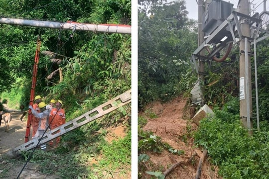 Công ty Điện lực Nghệ An nỗ lực khắc phục thiệt hại sau mưa lũ, sớm cấp điện trở lại cho huyện vùng biên giới Kỳ Sơn