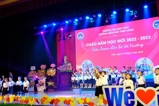 Trường Mầm non thực hành Đại học Vinh hân hoan khai giảng chào đón năm học mới