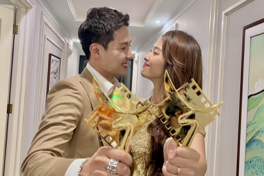 Thanh Sơn - Khả Ngân dắt tay nhau bước lên bục cao nhất giải Cánh diều 