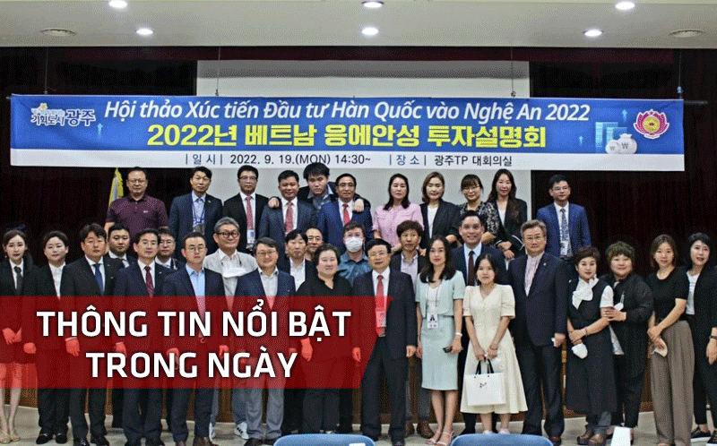 Nghệ An: Thông tin nổi bật ngày 19/9