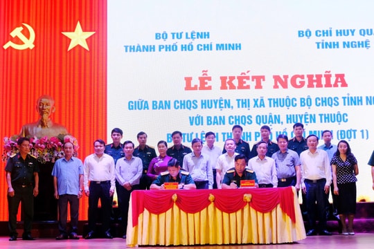 Lễ kết nghĩa giữa Bộ Tư lệnh TP.Hồ Chí Minh và Bộ CHQS tỉnh Nghệ An