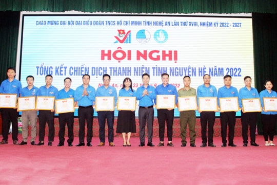 Nghệ An: Tuyên dương các đơn vị tiêu biểu Chiến dịch tình nguyện Hè, ‘Học sinh 3 tốt’, ‘Học sinh 3 rèn luyện’