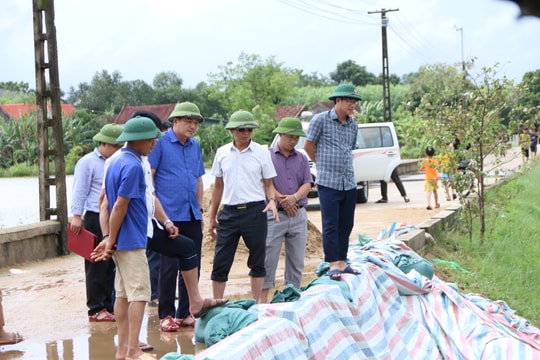 Quỳnh Lưu: Tiếp tục gia cố và sẵn sàng ứng phó với nguy cơ vỡ đập Hóc Cối 