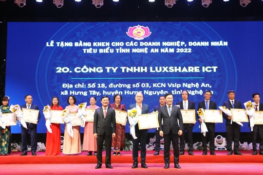 Danh sách các doanh nghiệp, doanh nhân tiêu biểu năm 2022 được Chủ tịch UBND tỉnh Nghệ An tặng Bằng khen