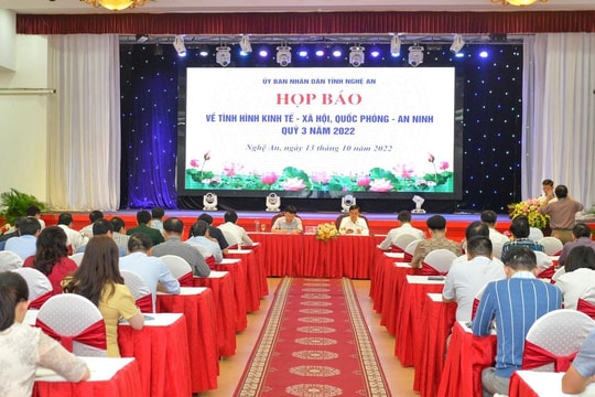 Tỉnh Nghệ An họp báo về tình hình kinh tế - xã hội quý 3 năm 2022
