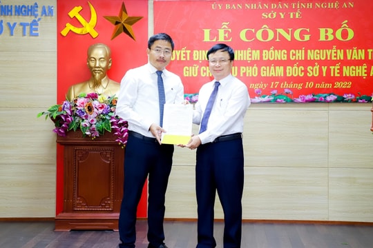 Công bố quyết định bổ nhiệm Phó Giám đốc Sở Y tế