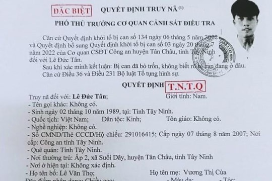 Truy nã toàn quốc kẻ bắt người trái pháp luật, cướp tài sản