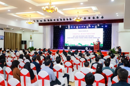 Ban Thường vụ Tỉnh ủy Nghệ An tổ chức Hội nghị trực tuyến thông báo nhanh kết quả Hội nghị lần thứ 6 Ban Chấp hành Trung ương Đảng khóa XIII