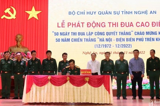 Bộ Chỉ huy quân sự tỉnh phát động thi đua kỷ niệm 50 năm Chiến thắng 'Hà Nội - Điện Biên Phủ trên không'