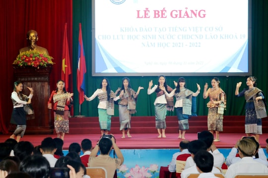 107 lưu học sinh Lào hoàn thành chương trình đào tạo tiếng Việt 