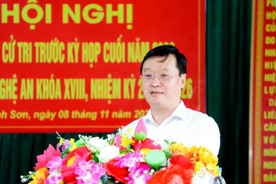 Chủ tịch UBND tỉnh Nguyễn Đức Trung tiếp xúc cử tri xã Khánh Sơn (Nam Đàn)