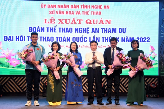 Lễ xuất quân đoàn thể thao Nghệ An tham dự Đại hội Thể thao toàn quốc