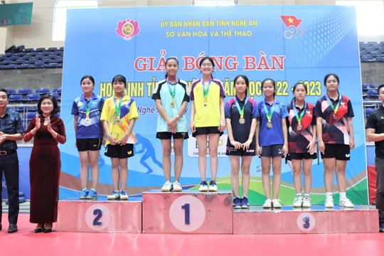 Bế mạc giải bóng bàn học sinh tỉnh Nghệ An năm học 2022 - 2023