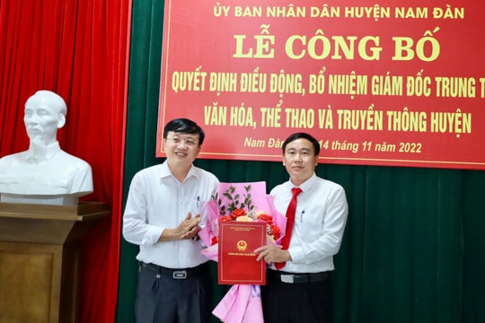 Nam Đàn, Thanh Chương: Công bố các quyết định điều động, bổ nhiệm cán bộ 
