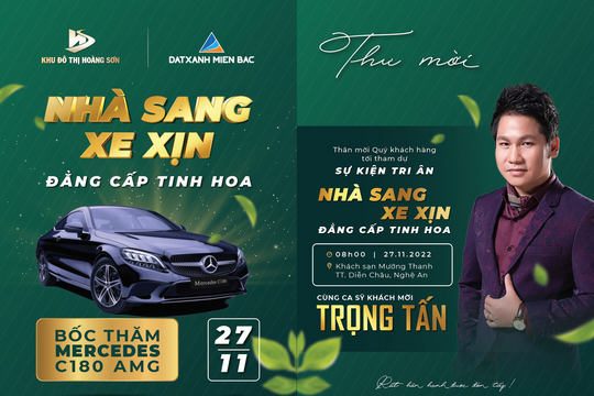 Cơ hội trúng Mercedes gần 1,5 tỷ đồng chỉ có tại Khu đô thị Hoàng Sơn