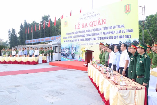 Công an Nghệ An ra quân trấn áp tội phạm, giữ gìn ANTT trước, trong và sau Tết Nguyên đán Quý Mão