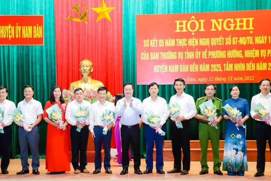 Huyện Nam Đàn sơ kết 5 năm thực hiện Nghị quyết số 07 của Ban Thường vụ Tỉnh uỷ
