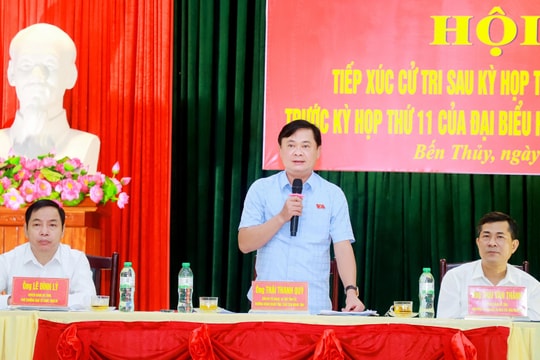 Bí thư Tỉnh ủy Nghệ An Thái Thanh Quý tiếp xúc cử tri TP. Vinh 