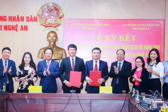 Văn phòng Đoàn ĐBQH - HĐND tỉnh và Văn phòng UBND tỉnh Nghệ An ký kết quy chế phối hợp công tác