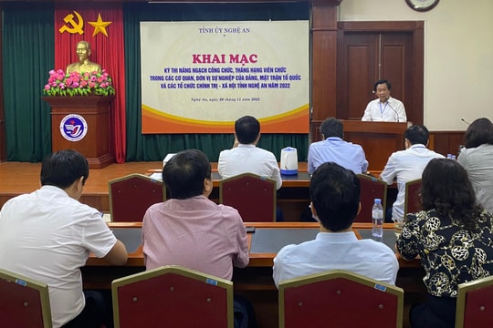 Tỉnh ủy Nghệ An khai mạc kỳ thi nâng ngạch, thăng hạng công chức, viên chức năm 2022