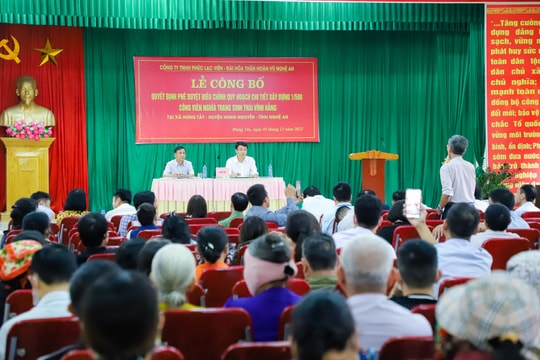 Công bố Quyết định điều chỉnh Quy hoạch chi tiết xây dựng Công viên nghĩa trang sinh thái vĩnh hằng