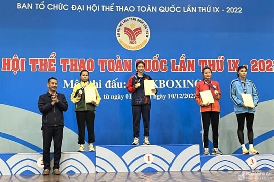 Nữ võ sĩ Nghệ An giành huy chương Vàng kickboxing tại Đại hội Thể thao toàn quốc