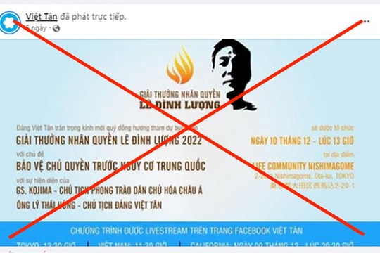 Bản chất 'giải thưởng nhân quyền' của tổ chức khủng bố Việt Tân