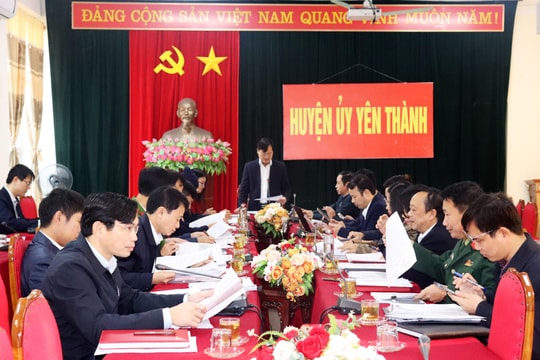 Kiểm điểm công tác lãnh đạo của Ban Thường vụ Huyện ủy Yên Thành
