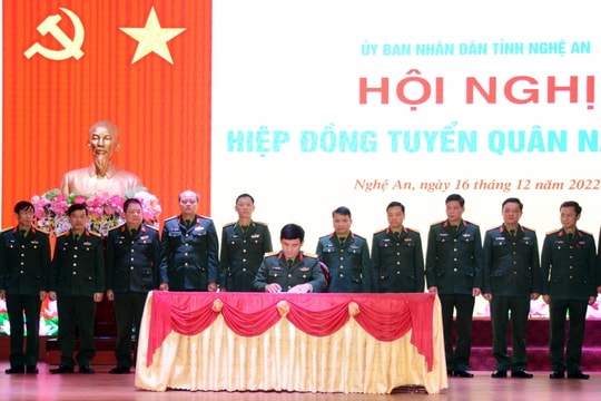 Nghệ An tổ chức hội nghị hiệp đồng giao, nhận quân năm 2023