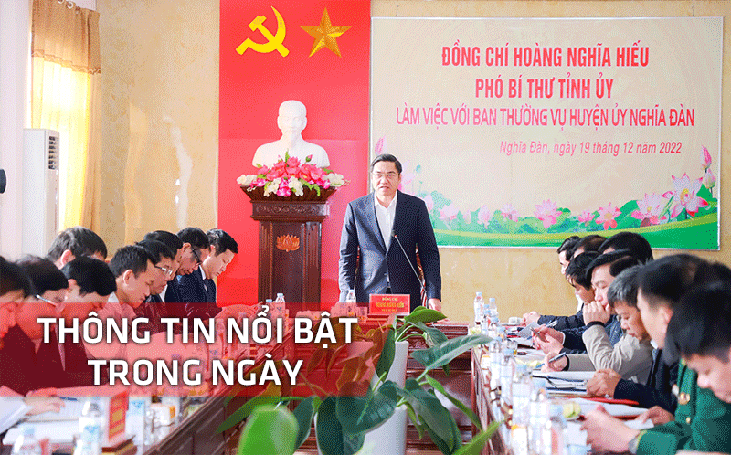 Nghệ An: Thông tin nổi bật ngày 19/12