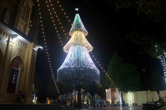 Độc đáo cây thông lộc vừng 3 tầng ở giáo xứ Phúc Yên 