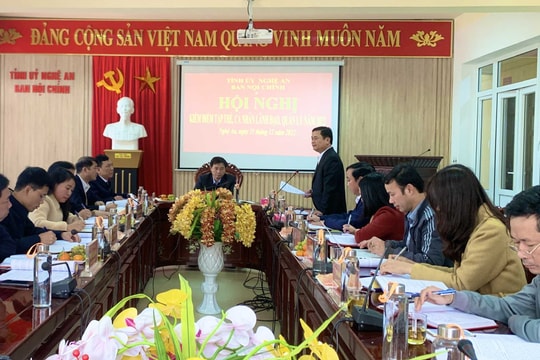 Đồng chí Thái Thanh Quý dự Hội nghị kiểm điểm tập thể, cá nhân lãnh đạo Ban Nội chính Tỉnh ủy 