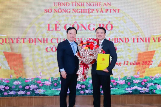 Nghệ An: Trao quyết định điều động, bổ nhiệm Giám đốc Sở Nông nghiệp và Phát triển nông thôn