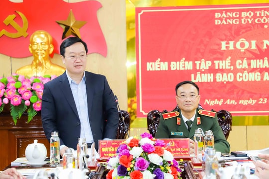 Chủ tịch UBND tỉnh dự Hội nghị kiểm điểm tập thể Ban Thường vụ Đảng ủy Công an tỉnh