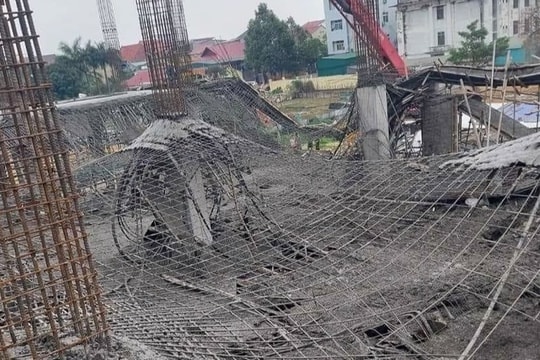 Sập giàn giáo công trình toà nhà Trung tâm Thương mại và dịch vụ cho thuê trên đại lộ Lê Nin
