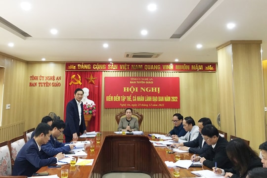 Đồng chí Hoàng Nghĩa Hiếu dự Hội nghị kiểm điểm Ban Tuyên giáo Tỉnh ủy năm 2022